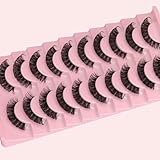 Eyelashes Russian Natural Volume False Lashes - 10 Pairs Wispy Cat Eye Lashes 3D Effect​ Fluffy D Curl Fake Eyelashes Strips Faux Long - Image 7