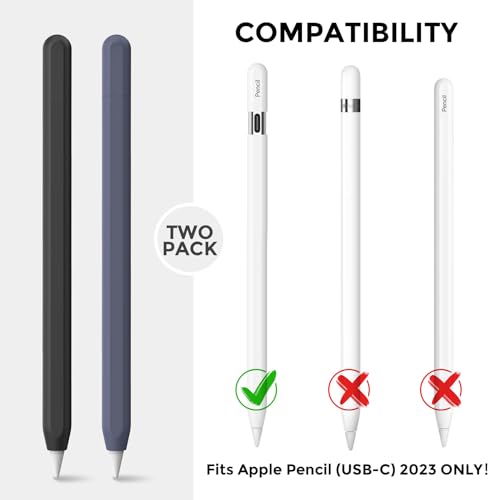 AhaStyle 2 Pack Apple Pencil (USB-C) Case 2023 Silicone Cover - image 2