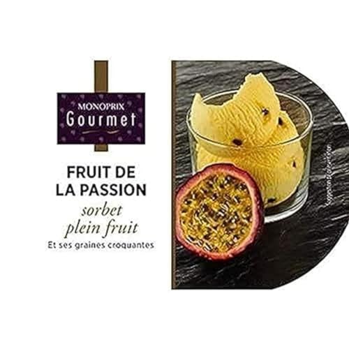 Monoprix Gourmet Sorbet fruit de la passion et ses graines