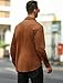 ZAFUL Men Fashion Lightweight Jacket Long Sleeve Solid Color Untucked Dress Shirt Work Office Style Button Down Overshirt (Brown XL)