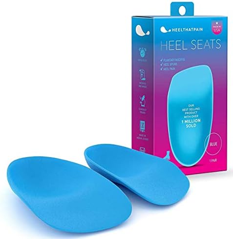 Heel That Pain Plantar Fasciitis Insoles | Heel Seats Foot Orthotic Inserts, Heel Cups for Heel Pain and Heel Spurs | Patented, Clinically Proven, 100% Guaranteed | Blue, Medium (W 6.5-10, M 5-8)