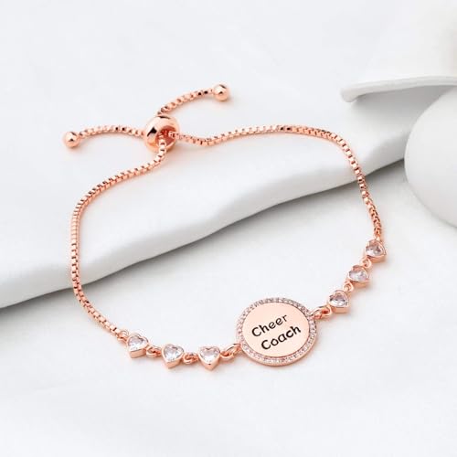 Image of BEKECH Cheerleader Coaches Cheer Coach Bracelet Jewelry for Coaches Cheer Gift for Her Appreciation Gift for Cheerleading (cheer RG)