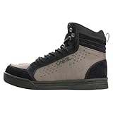 Schwarze Motorradschuhe Street Biker, Freizeitschuhe für Herren, Touring und Freizeitstiefel mit Gummisohle, Schnürung, Schwarz , 45 EU