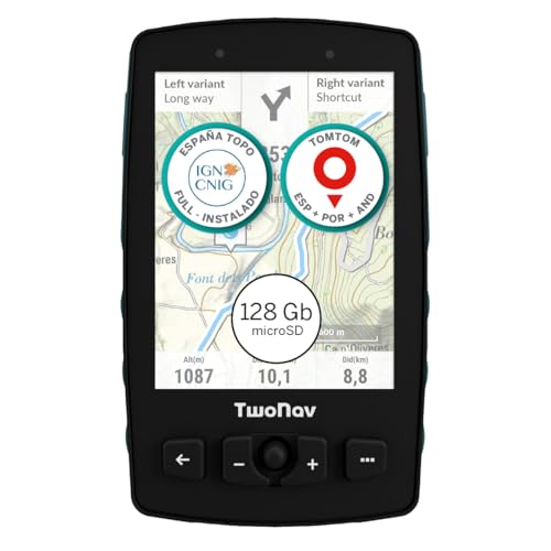 TwoNav Aventura 2 Plus (32 GB) + MicroSD (128 GB) + Mapa Completo España IGN Topo 1:25.000 Instalado, GPS de Mano con Pantalla Amplia 3.7 Pulgadas, Botones y Joystick para montaña, Alpinismo
