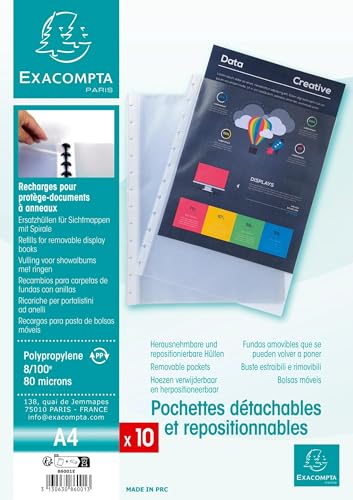 Fundas para protectores de documentos con anillas extraíbles Exacompta 86001E 4