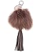 Produktbild Leslii Damen Schlüssel-anhänger Fell-Bommel Kunstfell-Anhänger Tassel Taschen-Anhänger Troddel Quaste Fake-Fur 23cm Taupe Braun Brauner