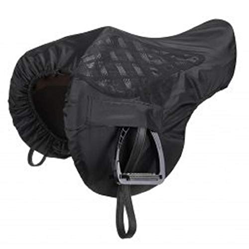 LeMieux ProKit Ride On GP Saddle Cover in Black with Silicone Grip Seat, Waterproof Polyester Outer & Fleece Lining - One Size - Image 2