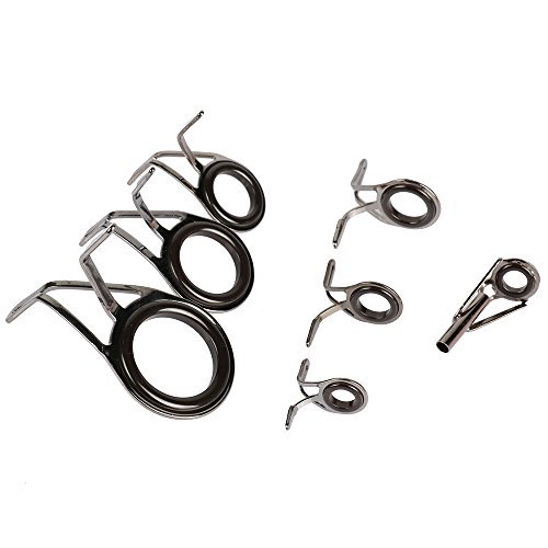 Anglerbasics Fishing Rod Guides Sets Tip Repair Kit DIY Building Rod Part Fishing_USA Saltwater/Freshwater (7 PCS)