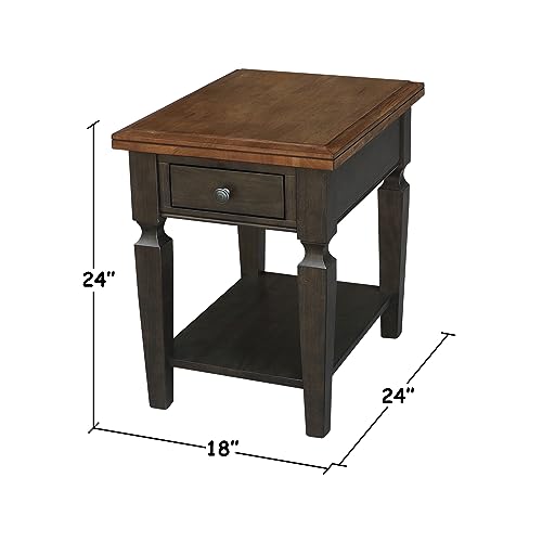 Ic International Concepts Vista End Table, 24", Hickory/Washed Coal #TOP2