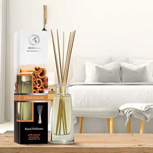 Reed Diffuser Cinnamon 3.4 Fl Oz(100Ml) - Room Diffuser With Cinnamon Essential Oil - Home Fragrance - Aromatherapy Air Freshener - Oil Diffuser - Scented Diffuser - Cinnamon Aroma #TOP3