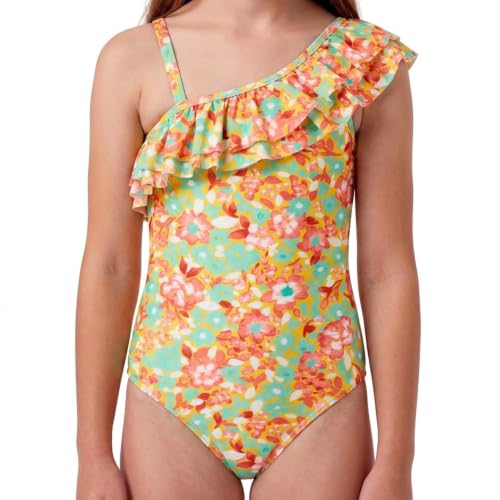 Image of Kanu Surf Girls Morgan Floral Ruffle 1-Shoulder 1-piece Swimsuit
