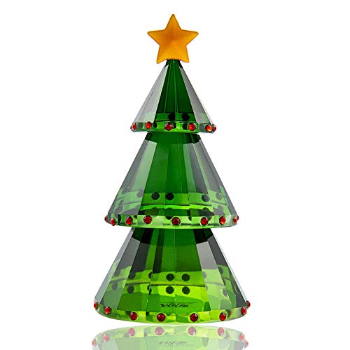 KOONNG Statue Dekoration Grüne Kristallglas Weihnachtsbaum Urlaub Figur Mit Geschenkbox Handgemachte Sammler Geschenk Handwerk Für Den Weihnachtstag Cover