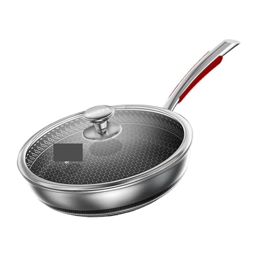 LIZHAYG Sarten Antiadherente Sartén antiadherente de acero inoxidable for cocina, sartén de inducción(32cm with cover)