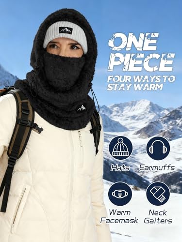 image for Bagavs Ski Mask Balaclava for Women Men Windproof Fleece Winter Face M