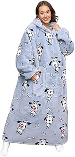 Tuopuda Bluza z kapturem, bardzo duża, z nadrukiem, ogromna bluza z kapturem, koc z rękawami, prezent dla kobiet i mężczyzn, oversize, z kieszeniami