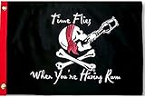 Flappin' Flags 12x18 Time Flies When You're Having Rum Pirate Double Sided Flag Skull Crossbone