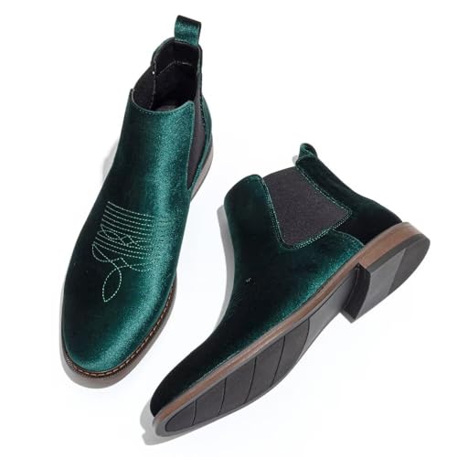 Men’s Velvet Chelsea Boots Slip On Dress Ankle Boots Formal and Casual Fashion Footwear3