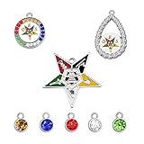 8PCS OES Sorority Jewelry Charms Order of The Eastern Star Sorority Gift OES Paraphernalia Gift for Jewelry Making DIY (8PCS OES)