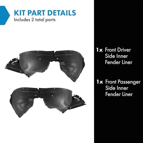 Image of TRQ Front Inner Fender Liner Set Compatible with 2019-2022 Chevrolet Blazer GM1248298 GM1249298