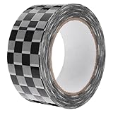 Uonlytech Schwarzes und Weißes Kariertes Verpackungsband aus Bopp Leicht Abziehbar und Zuschneidbar für Geschenkverpackung und Festivaldekoration