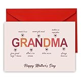 Faythory Mother’s Day Card for Grandma – Cute Funny Grandmother Greeting Card, Happy Mothers Day for Nana, I Love You Card from Grandson or Granddaughter