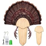 Bucherry Turkey Fan Mounting Kit with Beard Plate for Hanging Turkey Tail, Feather, Beard, Wall Mounted Hunting Accessories for Mounts(14.5 Inch,Wood Color,Pine Wood)
