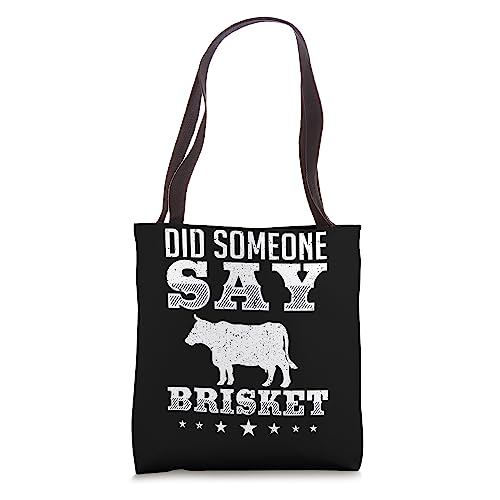Brisket Pulled Pork Recipes Smoker Grill BBQ Tote Bag - 16-Inch Durable Canvas Tote for BBQ Enthusiasts, Tailgaters, and Backyard Cooks