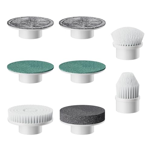 Tinerray Escova giratória elétrica, pacote com 8 cabeças de escova, cabeças de escova de limpeza de