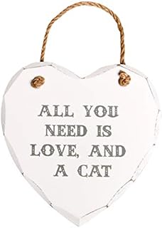 Sass & Belle All You Need is Love & a Cat Heart Plaque
