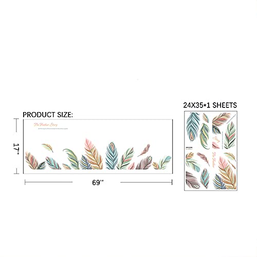 Lindaon Feather Wall Decals Wall Stickers Vinyl Peel And Stick Removable Decal Stick Diy Wall Art Murals Home Wall Decor For Bedroom Living Room Classroom Office Wall Decaoration-A02 #TOP4