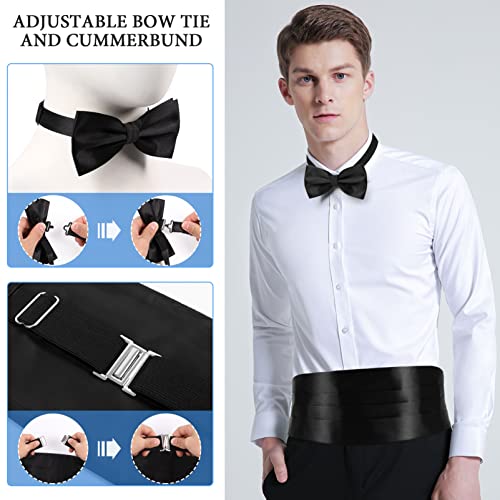 Veemoon 3 peças/1 conjunto de gravata borboleta masculina Cummerbund, conjunto de gravata borboleta