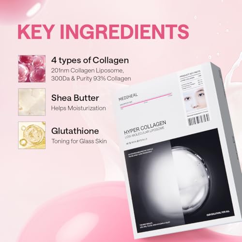 Image of Mediheal Hyper Collagen - Collagen Real Deep Mask, Overnight Firming & Hydrating Gel Mask, Pore Appearance Refining, Plumping & Elasticity Care, Korean Skincare (4ea)