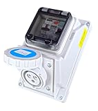 RoadEu – IP66 CEE 16A Wandsteckdose mit FI & LS Schalter – 230V 3P Einphasig – Wasserdicht & Staubdicht – Ideal für Außenbereich & Feuchträume