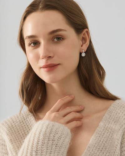 ARTLOVER S925 Sterling Silver 18K White Gold Plated Women's Stud Earrings, Featuring a 1 Carat D-Grade SSv1 Round Cubic Zirconia, Elegant Design4