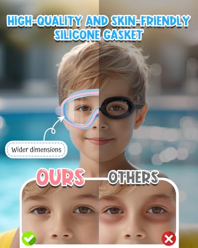 Image of Rantizon Swim Goggles 2 Pack, Wide View Anti Fog&UV Swimming Goggles for Audlt, No Leaking Swim Glasses for Men Women Kids