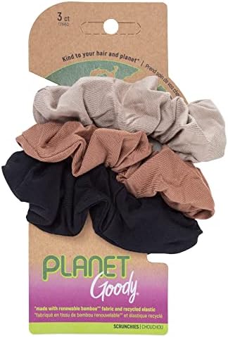 Planet Goody Ouchless Womens Hair Scrunchie - 3 Count, Assorted Neutral Colors - Suitable for All Hair Types - Pain-Free Hair Accessories for Women Perfect for Long Lasting Braids & Ponytails