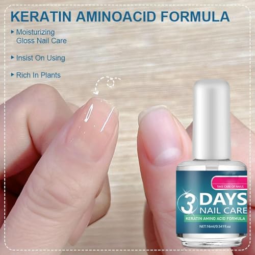Soin Des Ongles 3 Jours à Kératine Aux Acides Aminés, 16 ml Vernis Durcisseur Ongle Extra Fort, 3 Days Nail Care, Nail Care Oil with Keratin Amino Acid Formula, Daily Strengthening Nourishment (1PC) – Image 4