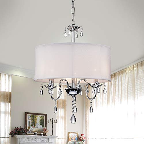Warehouse Of Tiffany Melissa Crystal Chandelier, 24" H X 18" D, White #TOP1