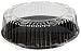 CheckMate Plastic Round Catering Tray and Dome Lid Combo, Clear/Black, 12-Inch (25-Count)