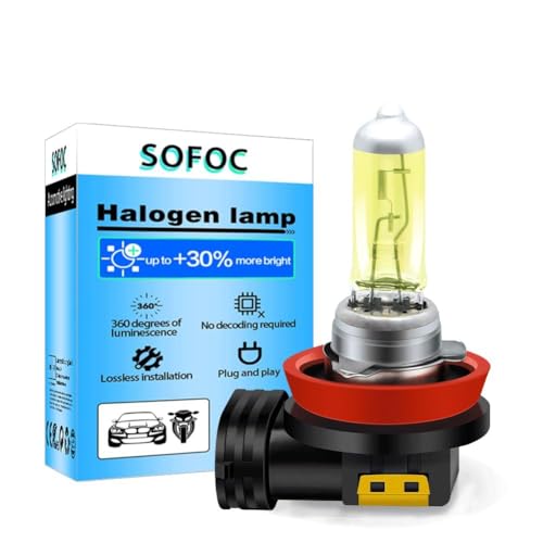 SOFOC H8 BUlb 12V Headlight Fog Light Yellow Strong Penetration 35W 1500+lM Anti-Glared 2Pcs