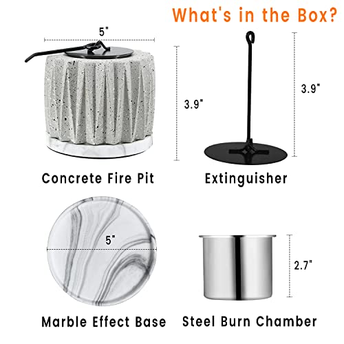 Romway Concrete Portable,Mini Fire Pit,Tabletop Fireplace For Indoor And Outdoor Use (Sand Color) #TOP1