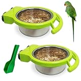 BNOSDM 2 PCS Stainless Steel Bird Bowls Bird Feeding Dish...