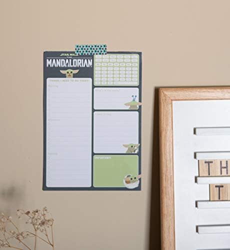 Erik Official Star Wars The Mandalorian Weekly Planner A5 - Desk Calendar - Family Calendar - 54 Tear Off Pages - Desk Planner - Organiser Planner - Baby Yoda Gifts - Mandolorian Gifts