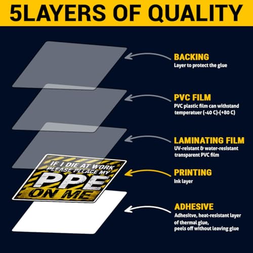 Calcomanías de vinilo If I Die at Work impermeables para evitar confusiones de herramientas 4