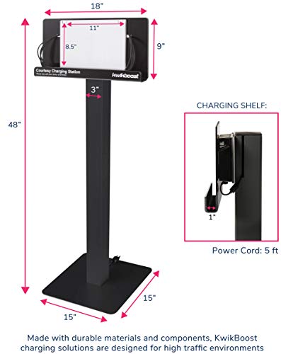 Kwikboost Free Standing Cell Phone Charging Station With Acrylic Sign Holder| Multi-Device Kiosk With 8 Ports | Great For Conferences & Trade Shows | Compatible With Iphone, Androids, Tablets & More! #TOP6