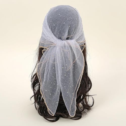 Women's Glitter Decor Head Scarf, Rhinestone Head Scarf 31.5 Inch, Glitter Heads Scarfs, Fashionable, Versatile and Parties4