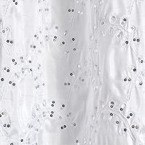 Lush Decor Maria Shower Curtain, 72" x 72", White & Silver, W 72" x L 72" (1 Panels) - Image 3