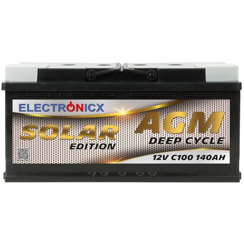 AGM Solarbatterie 12V 140Ah – Wartungsfreier Akku für Wohnwagen, Wohnmobil, Mover, Boot & Off-Grid Solarsysteme – Versorgungsbatterie Deep Cycle Solar Edition