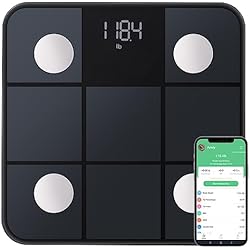 Bascula Bluetooth Báscula digital con Bluetooth inteligente, con 14 parámetros de composición corporal, aplicación para iOS y Andriod, color negro