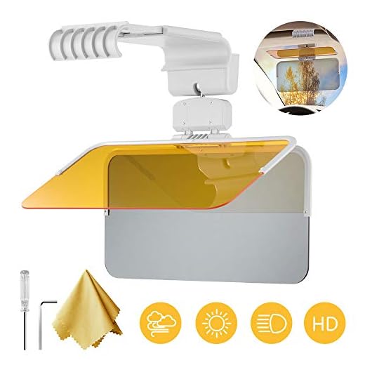 Polarized Sun Visor Sunshade Extender for Car, 360° Rotatable Anti-Glare Car Sun Visor Protects, HD Automotive Sun Protection Visors for Dusk, Foggy, Snowy, UV Rays, Ideal for Car, Trucks, SUVs, RVs